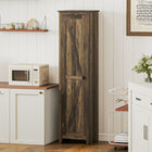 HOMCOM - Armoire de cuisine 67 po avec porte de grange - brun-Deux étagères réglables à 3 niveaux offrent un rangement flexible 