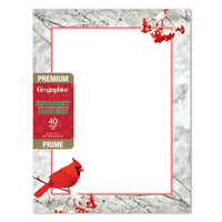 Geographics - Papeterie à Bordure Cardinal Feuille Rouge, 8,5 po l x 11 po H , 40 Pqt-Compatible avec les imprimantes jet d'encre 