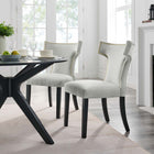 Modway - Curve Performance Velvet Chaises de salle à manger Ensemble de 2 - Gris clair-Rembourrage en mousse dense pour le confort