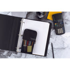 Five Star - Pochette à crayons Stand 'N Store - 8 po x 4,5 po - noir / gris-Le microfilet durable et résistant aux perforations permet une vue rapide des fournitures
