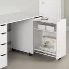 South Shore - Table d’artisanat et de couture sur roulettes Crea, blanc pur (7550728)-Garantie limitée de 5 ans. Des questions? Contactez Meubles South Shore, disponible 7/7 : 1 800 290-0465 ou www.southshore.ca