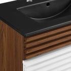 Modway - Render 30" Vanette de salle de bain - Noyer blanc Noir-Assemblée requise