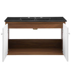 Modway - Transmit 36" Vanité de salle de bain murale - Noir noyer-Matériel Chrome