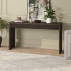 Hudson&Canal - Console Lawrence , 140 cm de large, couleur aulne-Finition en brun aulne aspect bois