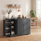 HOMCOM - Buffet moderne 44 po avec tiroir et étagères latérales de rangement - noir-Des étagères exclusives sur les portes permettent de ranger les épices et les snacks, réduisant l’encombrement 