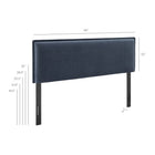 Modway - Camille Mélange de lin rembourré Tête de lit Queen size - Denim-Housse amovible