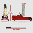 HOMCOM - Cric hydraulique profil bas - rouge-Soupape de sécurité intégrée empêchant la surcharge pour une utilisation plus sûre