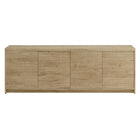 Hudson&Canal - Meuble TV Desmond pour téléviseurs jusqu'à 78" - Chêne clair-Une conception de transition accueille des téléviseurs jusqu'à 78 pouces pour votre espace de divertissement