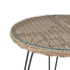 Manhattan Comfort - Ensemble de salon de patio moderne Antibes pour 2 personnes avec table d’appoint - beige et crème - ensemble de 3 pièces-Garantie limitée du fabricant de 30 jours