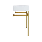 Modway - Redeem Acier inoxydable doré fixé au mur de 24" Vanette de salle de bain - Or Blanc-Trou de robinet unique