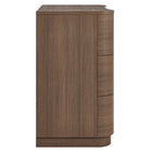 Modway - Mirae 3 tiroirs Commodeuse compacte courbe, Chêne brun brossé-6