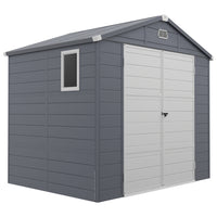 Outsunny - Abri de jardin 8'x6' porte à loquet bouches d'aération, gris foncé-Un espace de rangement dédié pour les outils de jardinage, les équipements de jardin, les appareils de piscine, etc 