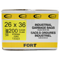 Eco II - Sacs à ordures - 26 po x 36 po - fort - clair tinté - paquet de 200 -26 po x 36 po