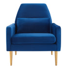 Modway - Liliana Performance Velvet Fauteuil - Marine-Construction solide
