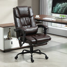 Vinsetto - Chaise de bureau de massage à vibrations 6 points avec repose-pieds et télécommande - brun-Faites une pause et détendez‑vous avec une inclinaison à 130 degrés et un repose‑pieds