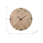 Monarch Specialties - 9037 Surdimensionné Grand Horloge Murale Rond de 30" - Brun-Doté de lumières LED intégrées derrière l'horloge, qui peuvent être personnalisées à l'aide de la télécommande sans fil et de l'adaptateur mural inclus, pour créer sans effort une lumière chaleureuse et adapter facilement l'éclairage à votre humeur ou à votre style