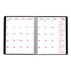 Brownline - 2026 Agenda mensuel Essential 14 mois - 8-7/8 po x 7-1/8 po - Noir - Anglais-Reliure spirale double avec couverture souple aspect lézard