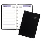 AT-A-GLANCE - Carnet de rendez-vous scolaire de bureau quotidien 2026-2027 - 8 po H x 4 7/8 po l - noir - bilingue-Reliure à double spirale résistante aux accrocs et qui repose à plat pour une utilisation facile