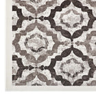 Modway - Kalinda Treillis rustiques vintage marocains Tapis de comédie 8 pi l x 10 pi L - Brun, beige et ivoire-Polypropylène 100% à thermofixation douce