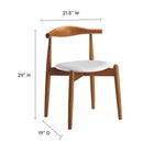 Modway - Stalwart Restauration Fauteuil d’appoint - Blanc noyer foncé-Coussin en mousse rembourré en vinyle.