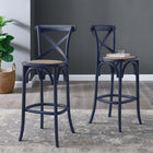 Modway - Gear Tabouret de bar - Bleu Minuit-Ensemble en rotin tissé
