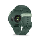 Garmin - vivoactive 6, vert jaspe métallisé avec bracelet vert jaspe-ÉCRAN LUMINEUX ET LONGUE DURÉE DE VIE DE LA BATTERIE - Cette montre intelligente dispose d'un écran AMOLED lumineux et d'une autonomie allant jusqu'à 11 jours.