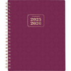 AT-A-GLANCE - Agenda scolaire hebdomadaire/mensuel BADGE géo 2025-2026 - 11 po H x 8 1/2 po l - bourgogne - bilingue-13 mois : juillet 2025 à juillet 2026