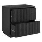 Hudson&Canal - Table de chevet Yarden 24 po - Grain noir-Nettoyer avec un chiffon doux et sec, sans produits chimiques agressifs ni produits de nettoyage abrasifs