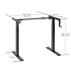 Ezywork - Cadre de bureau debout manuel - manivelle -noir-Plage de réglage de la largeur : 33,9" - 52,4" (86cm - 133cm)