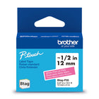Brother - BTAGP35 Ruban non laminé rose avec texte blanc authentique pour étiqueteuse P-touch, 12 mm (L) x 4 m (l)-Faites confiance à Brother pour tous vos projets.Pour tous vos besoins en matière d’étiquetage, faites confiance à Brother, la marque d’étiqueteuses la plus fiable au Canada.