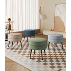 Manhattan Comfort - Bailey pouf moderne du milieu du siècle 18,11" - bleu, gris, avoine, vert sauge avec pieds noirs - lot de 4-Cadre en bois massif pour plus de durabilité et de fonctionnalité