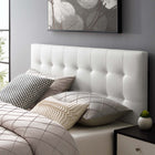 Modway - Lily Vinyle rembourré Tête de lit King, Blanc-Convient aux lits king size
