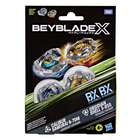 Hasbro - Beyblade Dual Pack - Assortiment-PIÈCES FACILES À ASSEMBLER : Les disques, les cliquets et les pignons interchangeables des toupies Beyblade X s'assemblent et se désassemblent facilement. En un petit tour, on est prêt à combattre