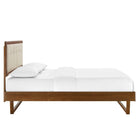 Modway - Willow Bois Lit à plateforme queen avec cadre angulaire, Noyer beige-Construction en bois, MDF et placage