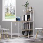 HOMCOM - Bureau d'ordinateur étagères de rangement et plateau pliant - 41,7 po L x 18,9 po l x 50,4 po H - blanc-Conception pliable facile, peut être rangée facilement, fonctionne à la fois comme bureau ou comme table à manger