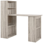 HOMCOM - Bureau moderne pour ordinateur avec étagères de rangement - 47,2 po L x 21,7 po l x 47,2 po H - chêne-Matériau : Panneau de particules 