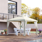 Outsunny - Pavillon de patio 10 pi l x 10 pi L auvent à toit à 2 niveaux - blanc crème-8 œillets intégrés pour assurer un bon drainage de l'eau
