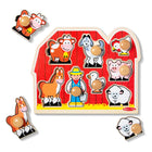Melissa & Doug, Puzzle géant à boutons, Animaux de la ferme-Des images en couleur assorties apparaissent sous chaque pièce