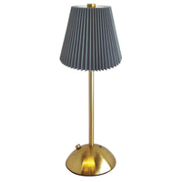 Xtricity - Lampe de table tactile LED portable Roccabella - Grise-Corps de lampe en métal avec abat-jour plaqué tissu pour un style décoratif