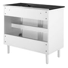Modway - Calla 36" perforé Métal Vanette de salle de bain - Noir Blanc-Construction en panneaux de particules