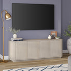 Hudson&Canal - Meuble TV Canton pour téléviseurs jusqu'à 75" - Blanc aulne-Caractéristiques assemblage facile