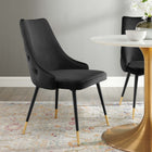 Modway - Adorn Touffe Performance Velvet Fauteuil d’appoint de salle à manger - Noir-Tissu résistant aux taches durable