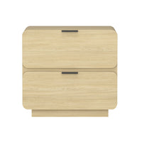 Manhattan Comfort - Table de nuit moderne contemporain Chrystie 26" à 2 tiroirs - Naturel-Table de nuit moderne pour chambre et salon
