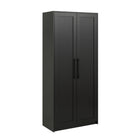 Prepac - Cabinet de rangement Premium Home 72 po avec portes, cabinet de garde-manger avec 5 étagères - Noir-Matériau durable pour une utilisation à long terme : La lingerie est fabriquée à partir de bois composites laminés non toxiques (conformes aux normes CARB 2) avec un support robuste en panneaux de fibres de densité moyenne pour une résistance accrue - l'armoire de buanderie est facile à nettoyer et respectueuse de l'environnement