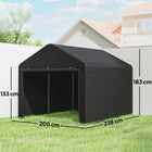 Outsunny abri portable 6,6 pi x 7,8 pi-Comprend des boulons d'expansion et des piquets de sol pour une fixation sécurisée sur toute surface
