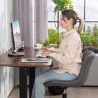 HOMCOM - Chaise d’ordinateur pivotante à 360-degrés sans accoudoirs - gris foncé-Siège pivotant à 360 degrés et roulettes PU pour se déplacer facilement sur divers types de sol