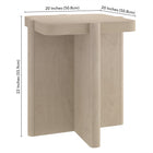 Hudson&Canal - Table d'appoint carrée Laguna de 51 cm de large, aulne blanc-Dimensions du produit : 20" L x 20" l x 22" H