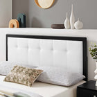 Modway - Draper Touffe Tissu et bois Tête de lit jumelée, Noir Blanc-Bois d’hévéa et placage MDF