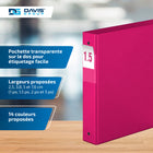 Davis Group Super économie, Reliure à anneaux ronds 1.5 po, paquet de 6 – Rose-Anneau Rond, Non-Verrouillage
