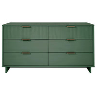 Manhattan Comfort - Granville commode moderne double large de 55,04 po - vert sauge-Moderne-contemporain avec une touche de glamour - grande commode double pour chambre